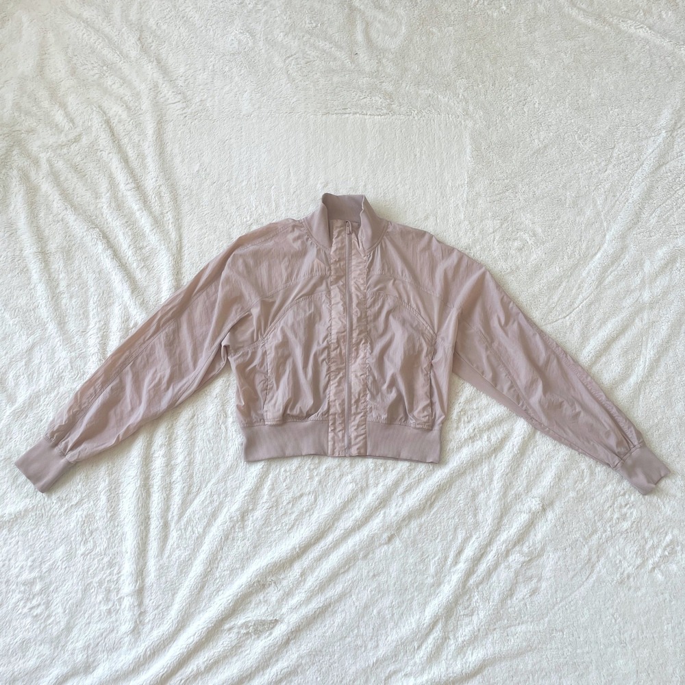 Lululemon Serve It Jacket Cropped Mesh Training Bomber Muse Pink Size 2 - Picture 2 of 10